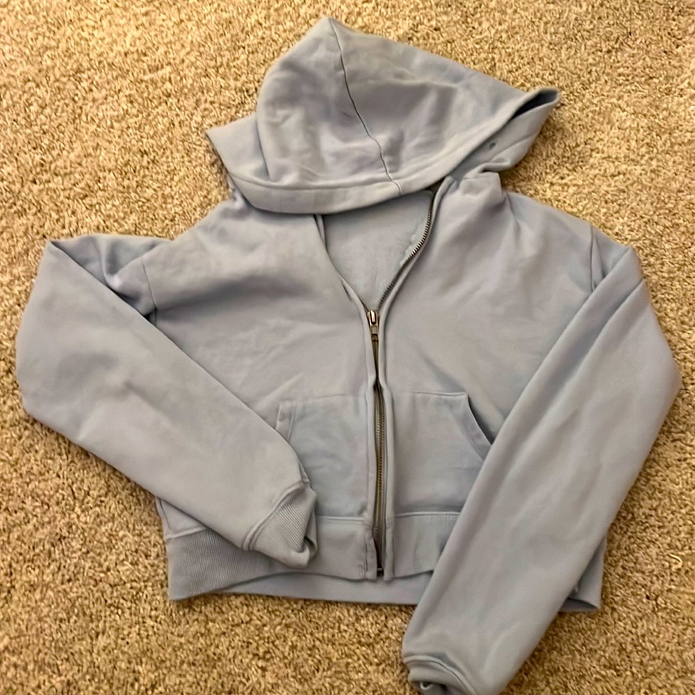 Cropped zip up hoodie